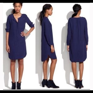 Madewell Navy Blue Cargo Tunic Shirt Dress